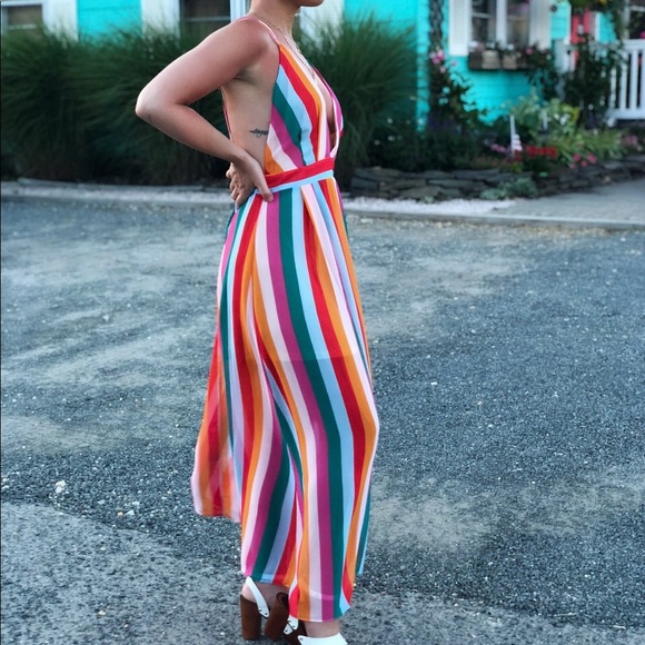 🆕Dorothy Statement Stripes Deep V Maxi Dress - Picture 4 of 8